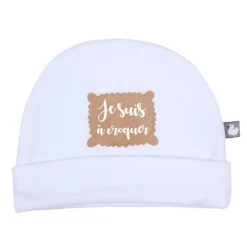BB&Co                    Bonnet doublé pur coton "Je suis à croquer"    Mixte            Naissance
