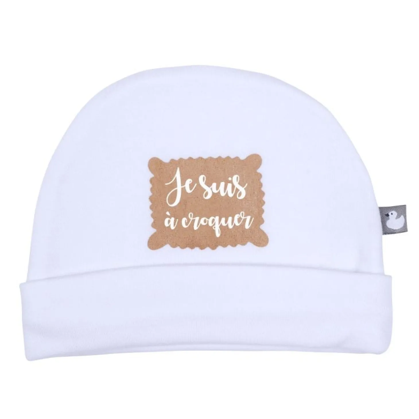 BB&Co Bonnet doublé pur coton "Je suis à croquer" Mixte Naissance