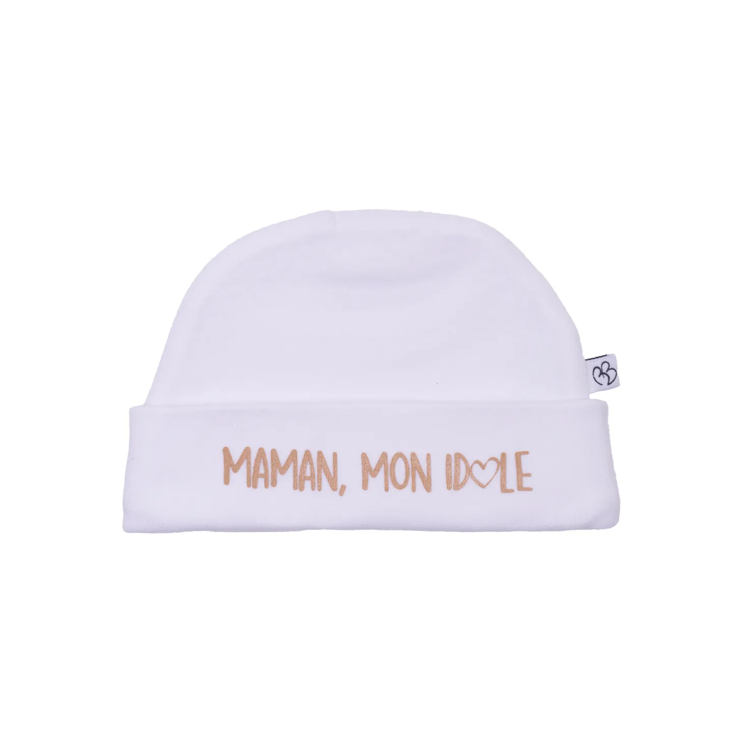 BB&Co Bonnet doublé pur coton Maman mon idole Blanc Naissance