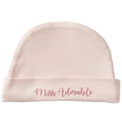 BB&Co                    Bonnet doublé pur coton "Miss Adorable"    Blush            Naissance