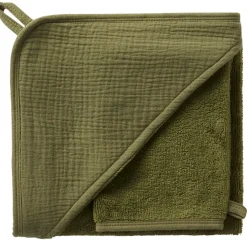 BB&Co                    Cape de bain avec gant bambou et gaze    Fougère