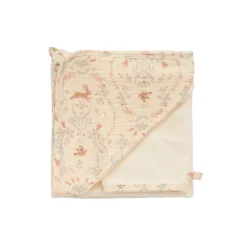 BB&Co                    Cape de bain bambou + gant Jardin enchanté    Ivoire            70x70 cm