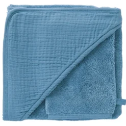 BB&Co                    Cape de bain bambou Mix & Match    Pierre Bleue            70x70 cm