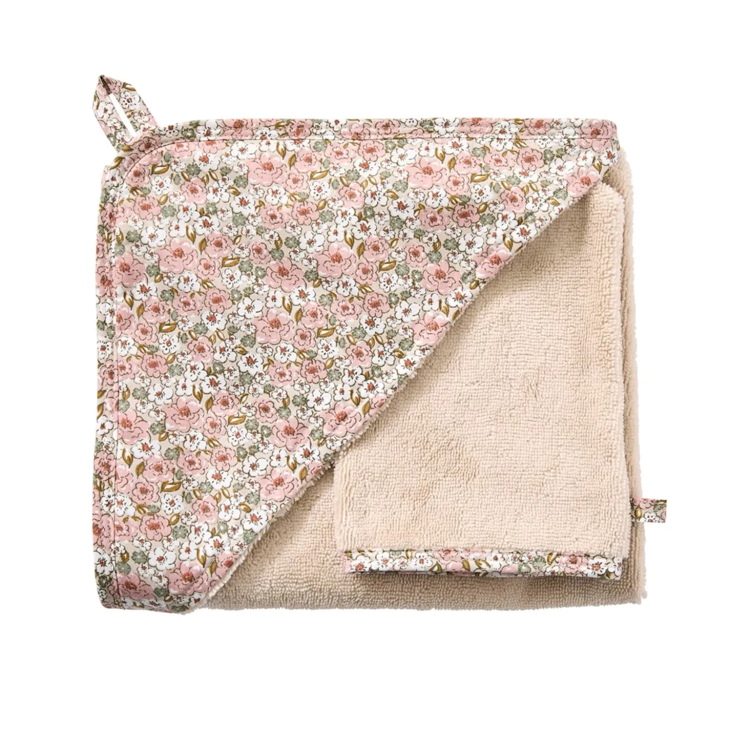 BB&Co Cape de bain + gant Afternoon Tea Biscuit/ Liberty 70x70 cm