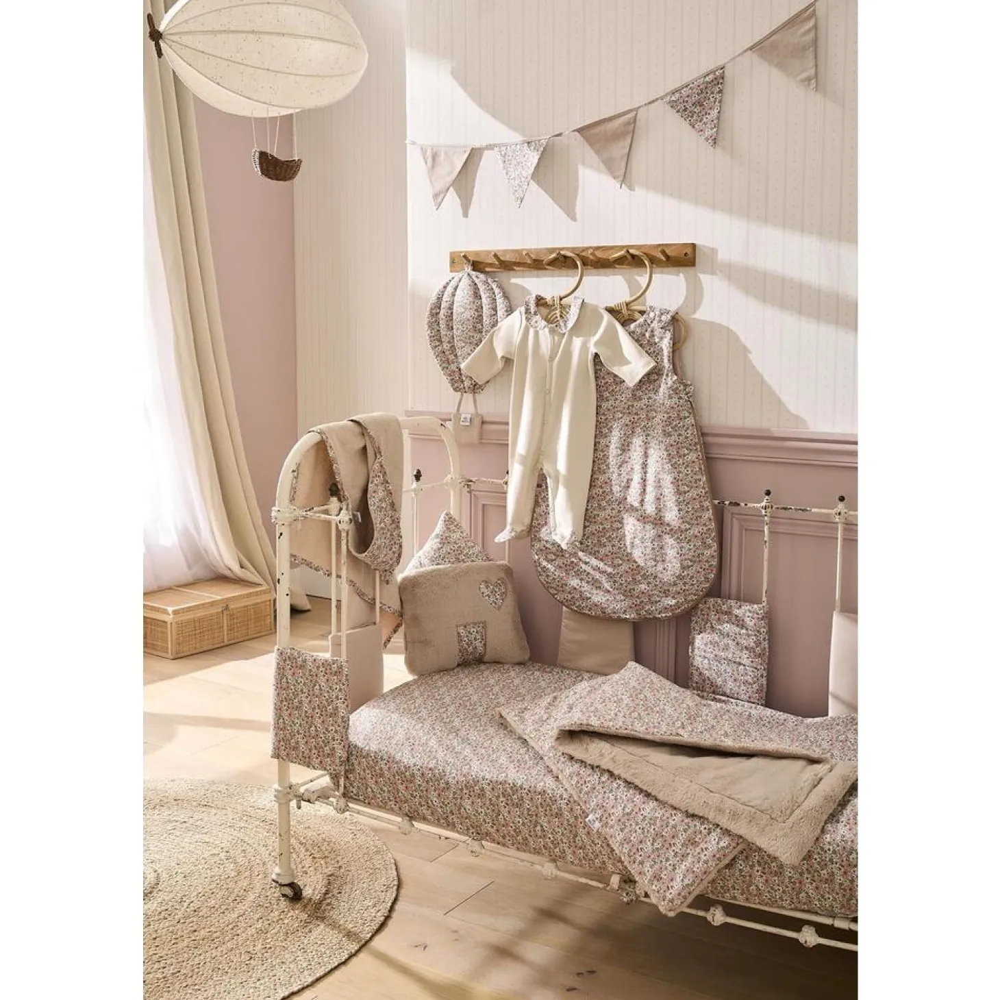 BB&Co Cape de bain + gant Afternoon Tea Biscuit/ Liberty 70x70 cm