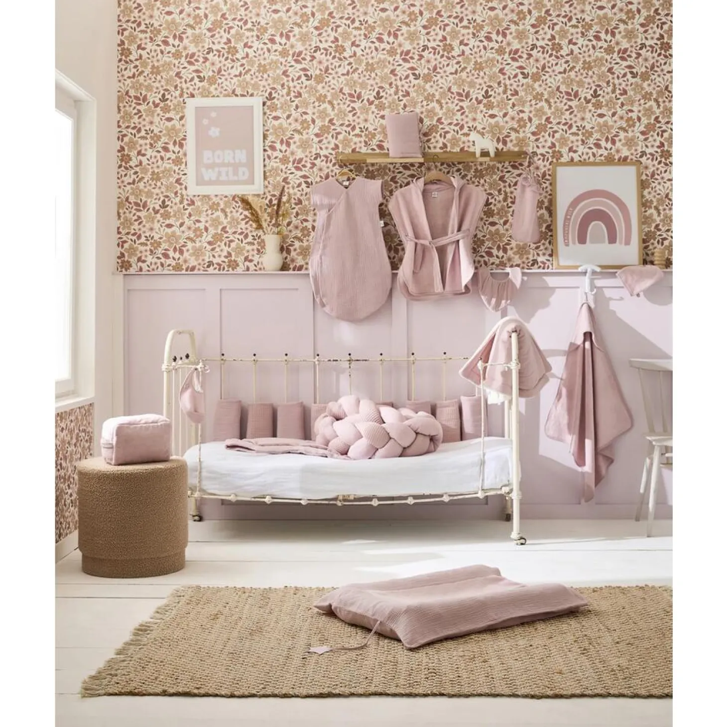 BB&Co Cape de bain + gant Mix & Match Pétale 70x70 cm