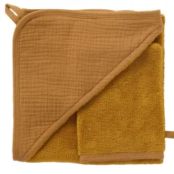 BB&Co Cape de bain + gant Mix & Match Havane 70x70 cm