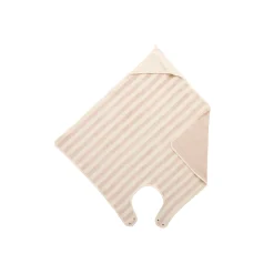 BB&Co                    Cape de bain Tablier en bambou rayée    Ivoire/ Galet            100x100 cm