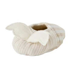 BB&Co Chaussons ailes d’ange en gaze rayé Écru/ Galet 0-6 mois