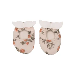 BB&Co Chaussons avec ailes d'ange gaze de coton fleurs Latte/ Fougère/ Rouge 0-6 mois