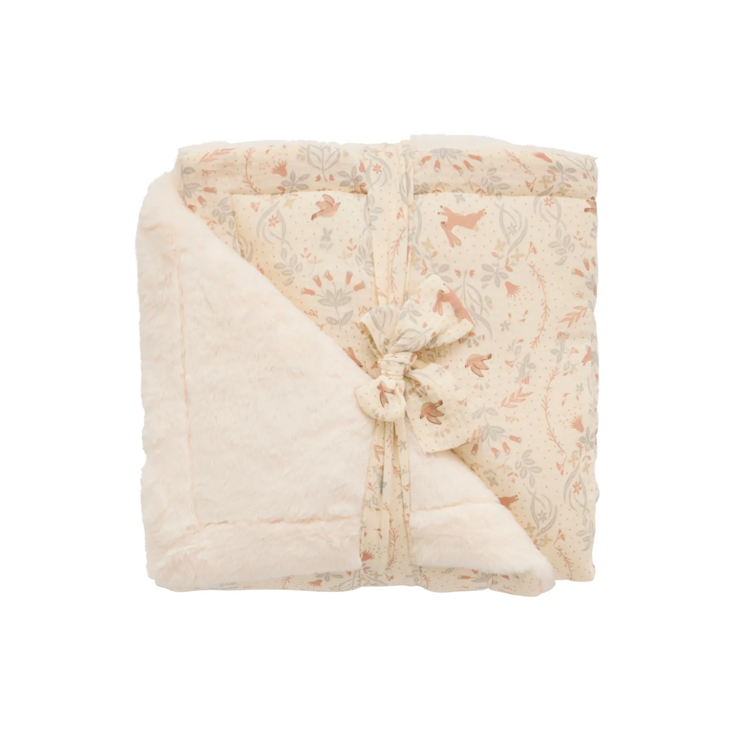 BB&Co Couverture Luxe fausse fourrure Jardin enchanté Ivoire 70x100 cm