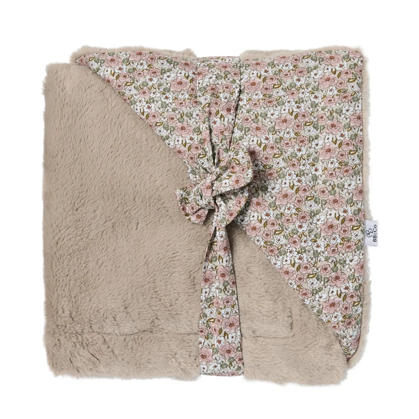 BB&Co Couverture Luxe fausse fourrure Afternoon Tea Liberty/ Galet 70x100 cm