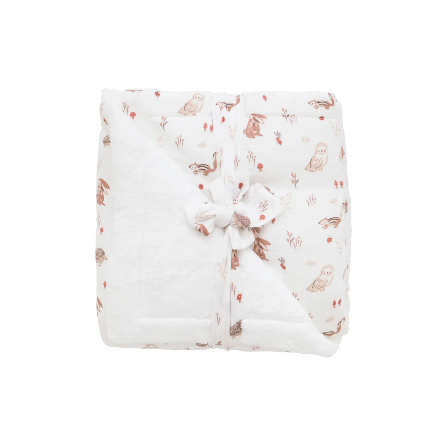 BB&Co Couverture Luxe microfibre Cosy Forest Blanc/ Mocha 70x100 cm