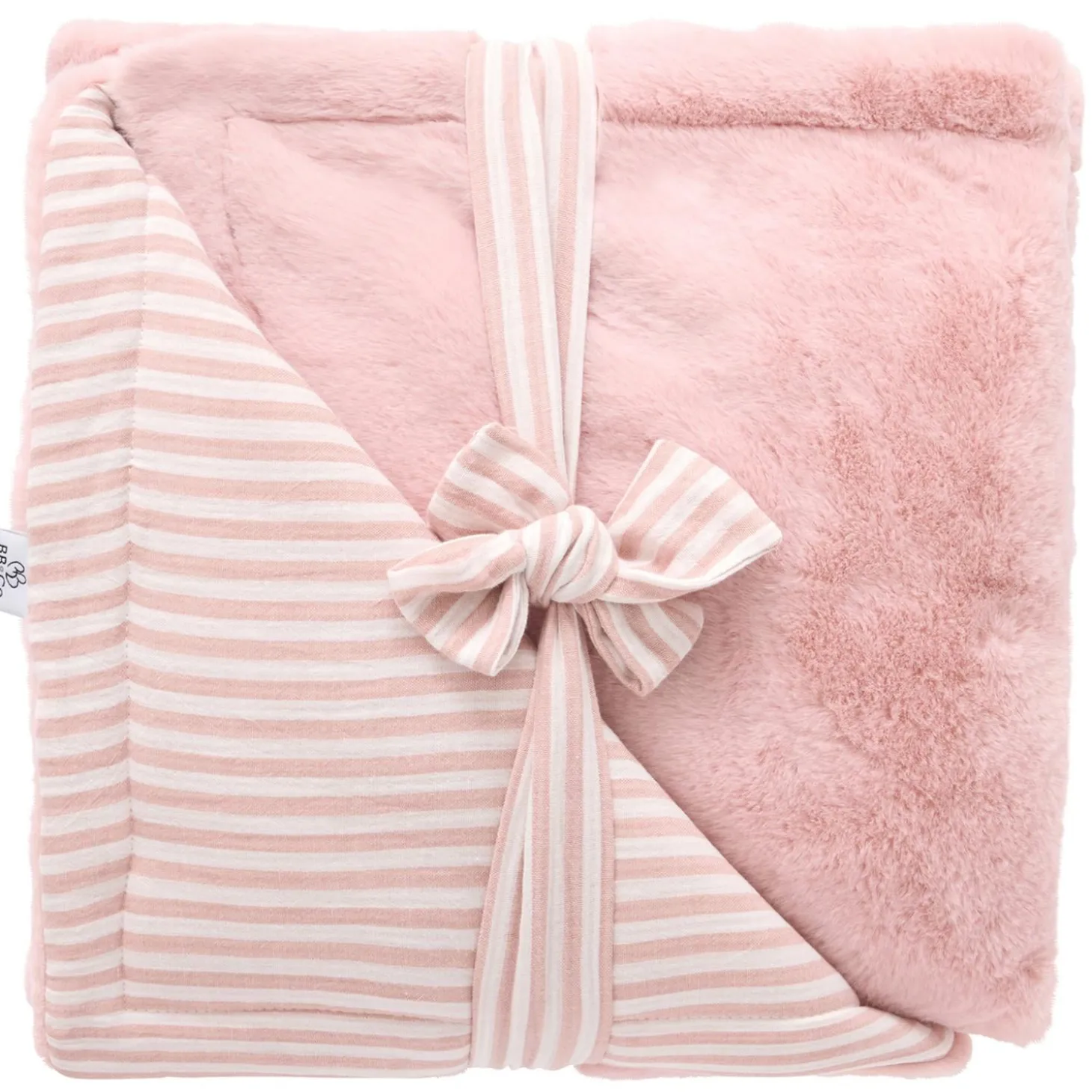 BB&Co Couverture Luxe rayé Soft Stripes Vieux Rose 70x100 cm