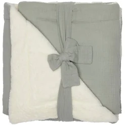 BB&Co Couverture peluche & gaze Mix & Match Vert De Gris 70x100 cm
