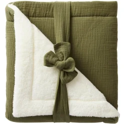 BB&Co                    Couverture peluche gaze et microfibre    Fougère            70x100 cm
