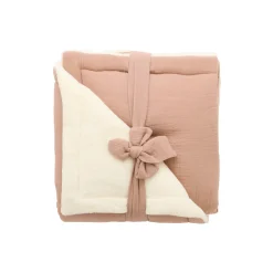 BB&Co                    Couverture peluche gaze & microfibre Mix&Match    Mocha            70x100 cm