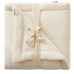BB&Co                    Couverture peluche & gaze Mix & Match    Mousse De Lait            100x70 cm