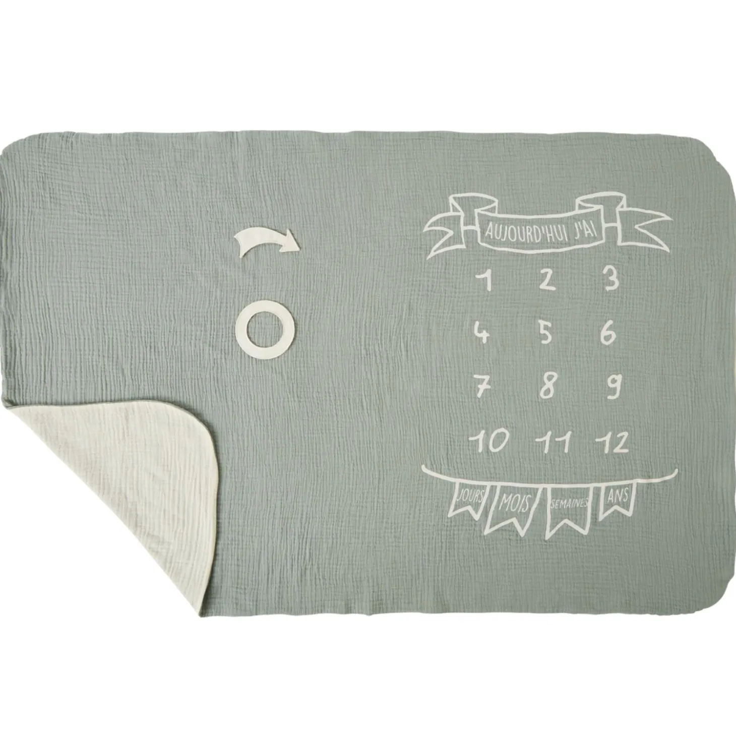 BB&Co Couverture étapes pour photos Vert De Gris / Écru