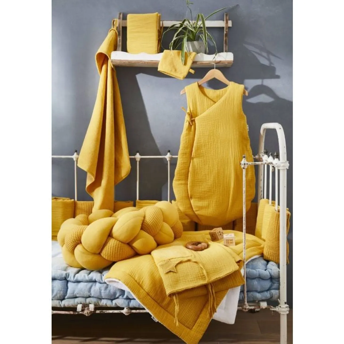 BB&Co Gigoteuse double gaze ouatinée forme kimono - Mix & Match Ocre 0-6 mois