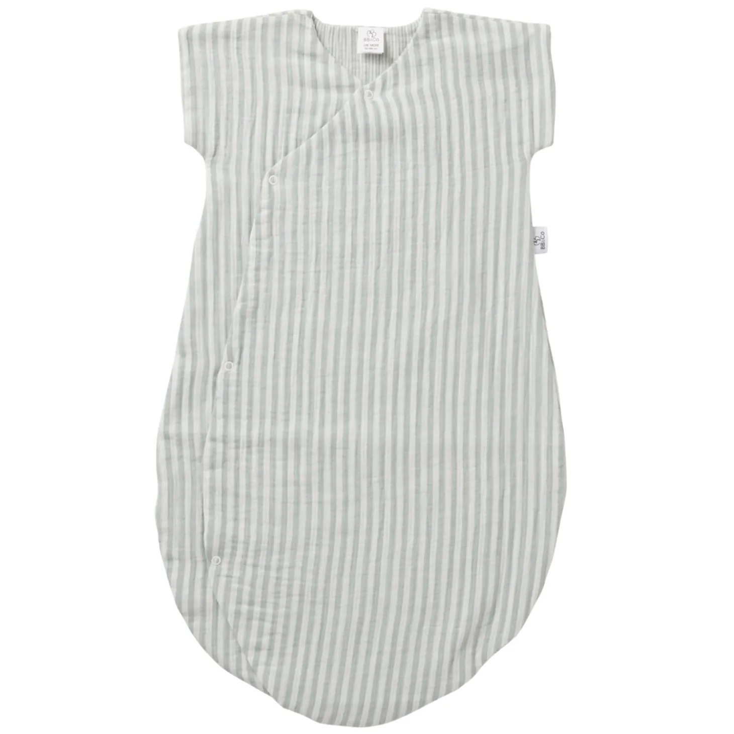 BB&Co Gigoteuse d’été en gaze rayé Soft Stripes Écru/ Vert De Gris