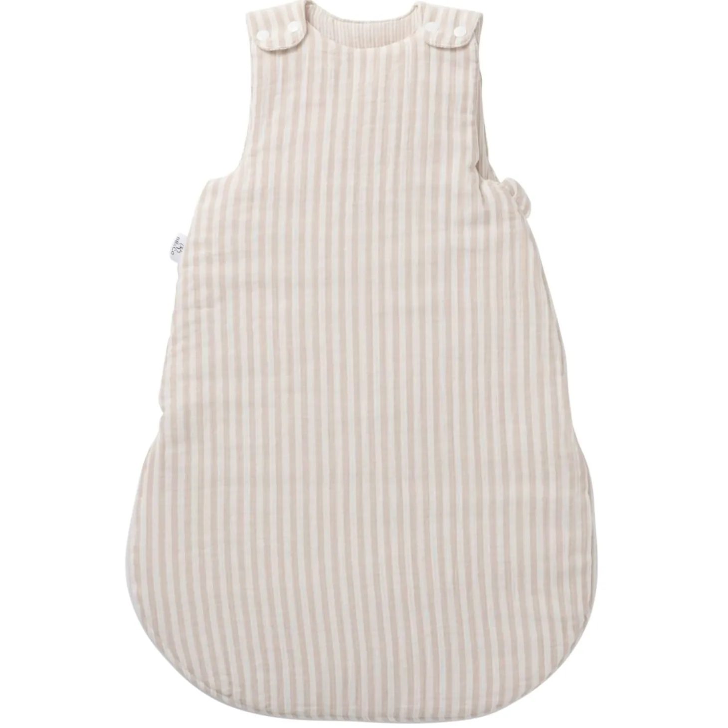 BB&Co Gigoteuse ouatinée en gaze rayé Soft Stripes Écru/ Galet