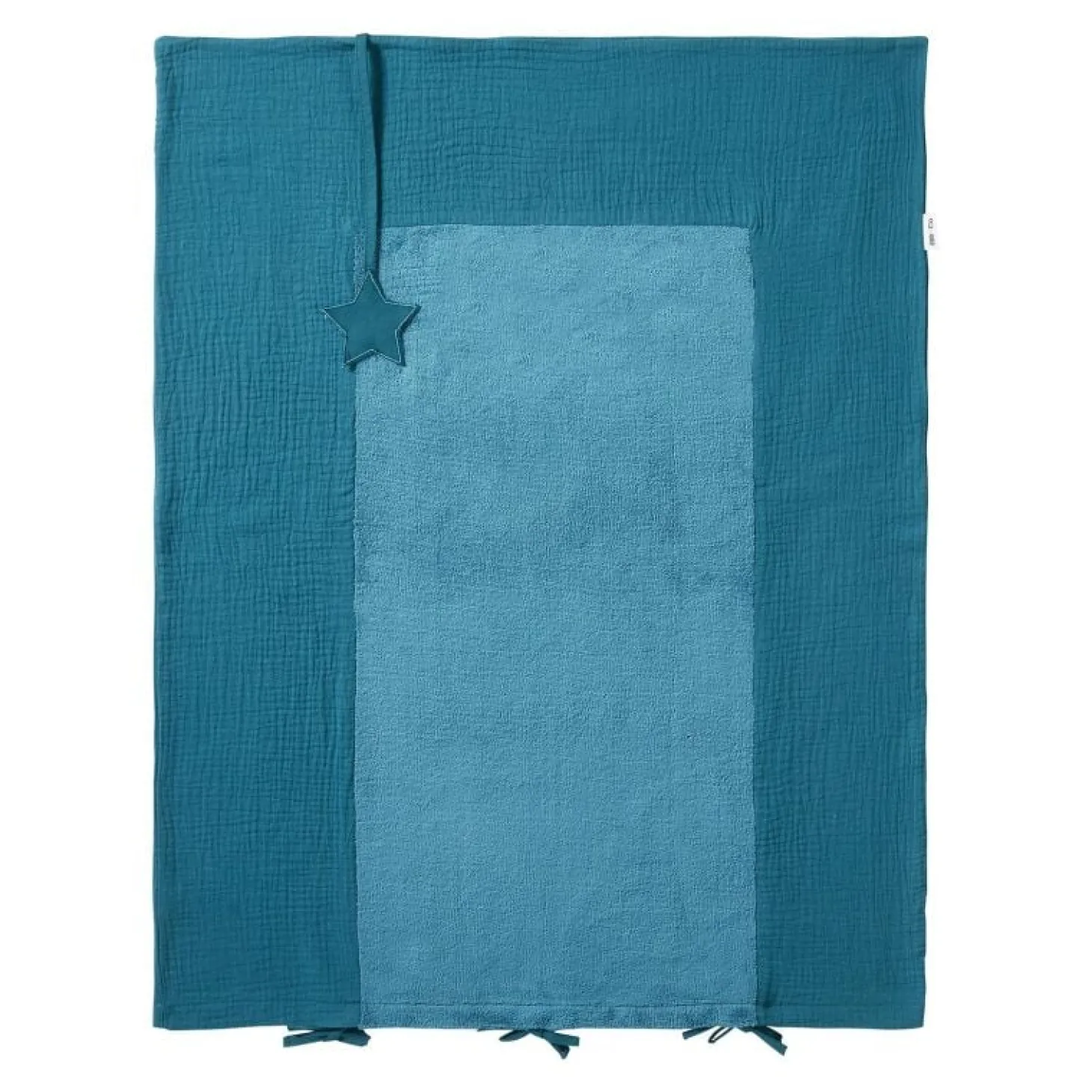 BB&Co Housse de matelas à langer bambou & gaze Mix & Match Vert Paon 60x80 cm
