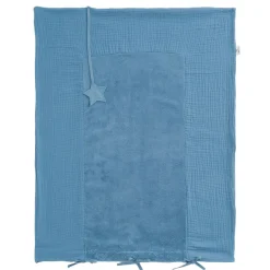 BB&Co Housse de matelas à langer bambou & gaze Mix & Match Pierre Bleue 60x80 cm