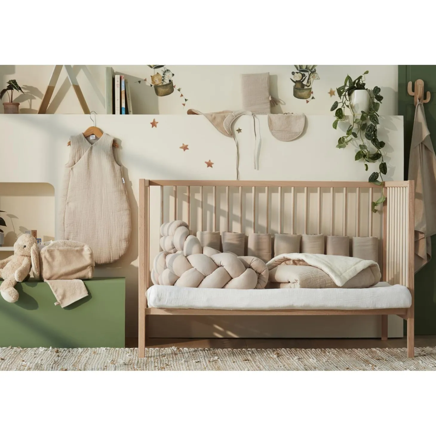BB&Co Housse de matelas Mix&Match Biscuit 60x80 cm
