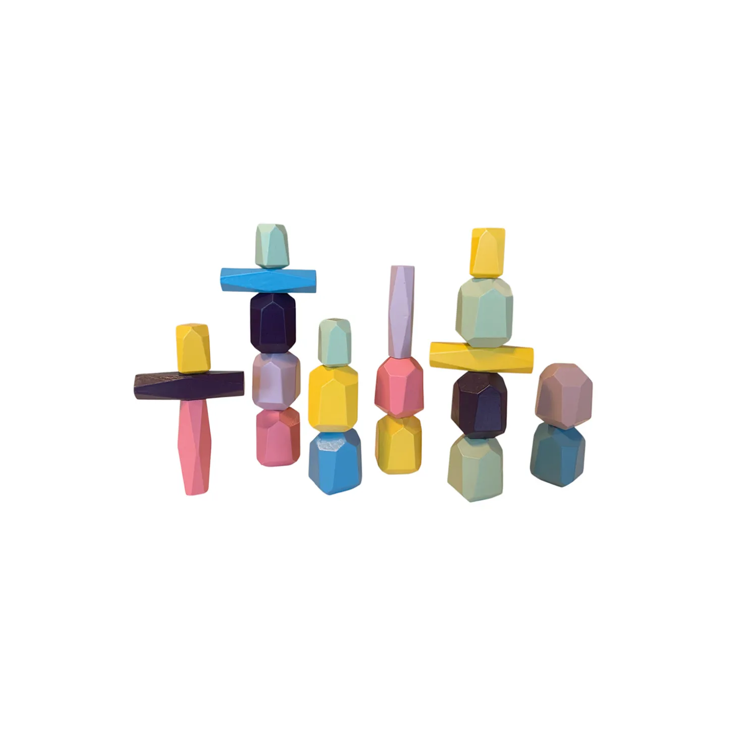 BB&Co Jeu Pierres d’équilibre Montessori en bois Multicolore