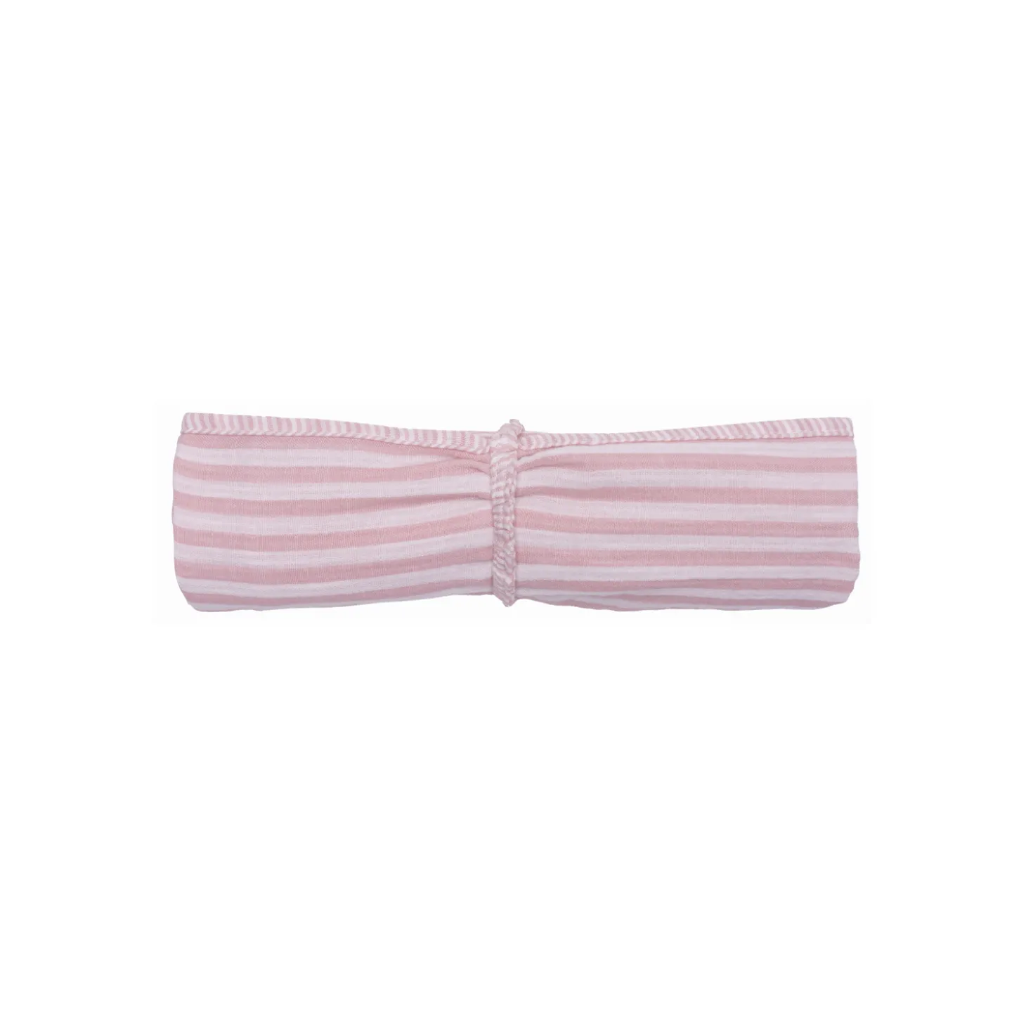 BB&Co Lange en double gaze de coton gaufré rayé Vieux Rose 70x70 cm