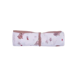 BB&Co                    Lange en double gaze gaufré imp.    Blanc/ Mocha            70x70 cm