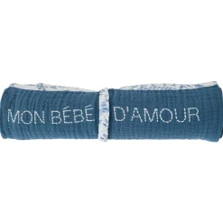 BB&Co                    Lange multifonctions gaze de coton imprimé forêt    Blanc/ Bleu            70x70 cm