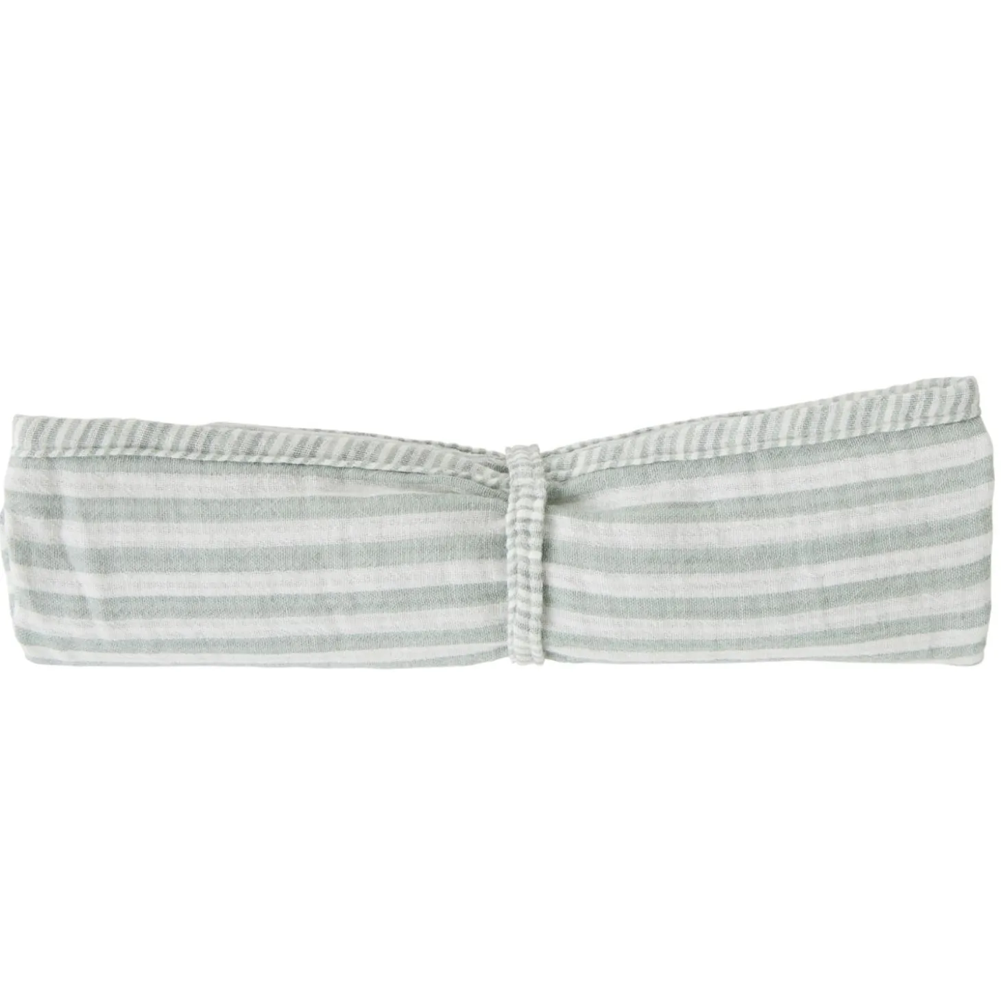 BB&Co Lange multifonctions gaze de coton rayé Écru/ Vert De Gris 70x70 cm