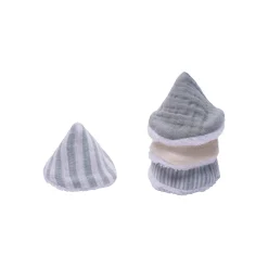 BB&Co                    Lot de 4 cônes pare-pipi en gaze de coton    Vert De Gris/ Mousse De Lait
