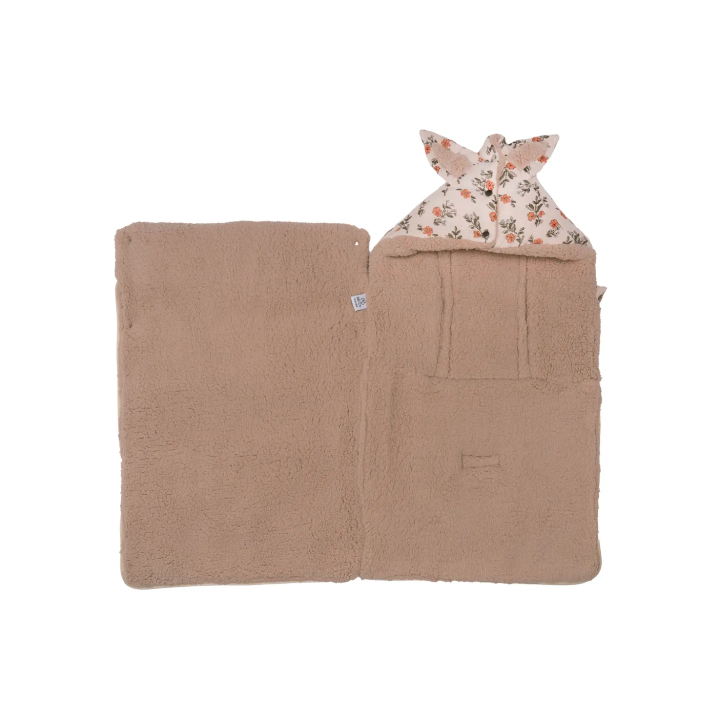 BB&Co Nid d’ange en coton fleurs doublé sherpa Fleurs/ Ourson 0-6 mois