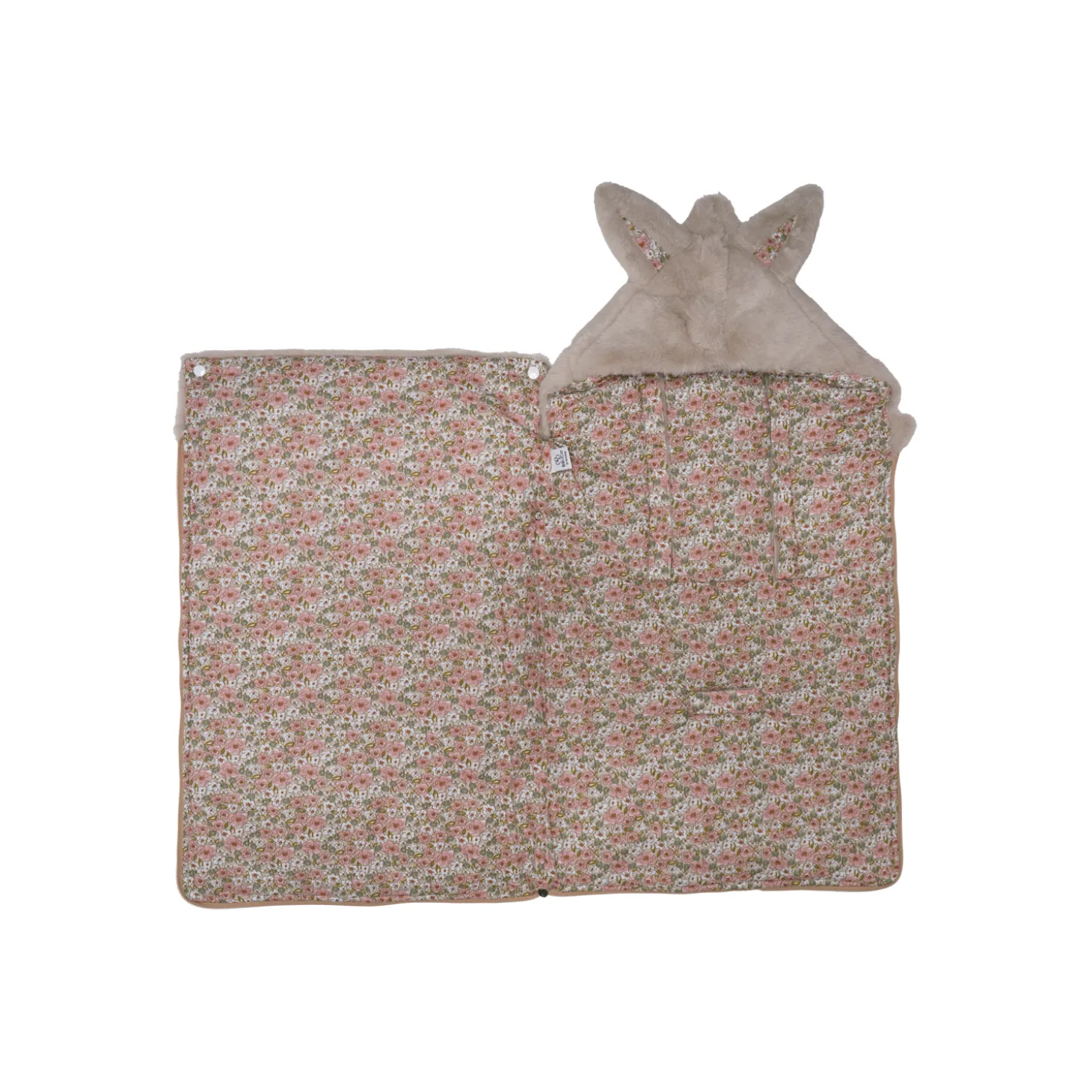 BB&Co Nid d’ange fausse fourrure doublé gaze Liberty/ Beige 0-6 mois