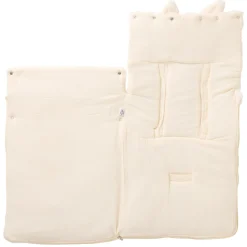 BB&Co                    Nid d’ange fausse fourrure doublé gaze de coton    Écru            0-6 mois