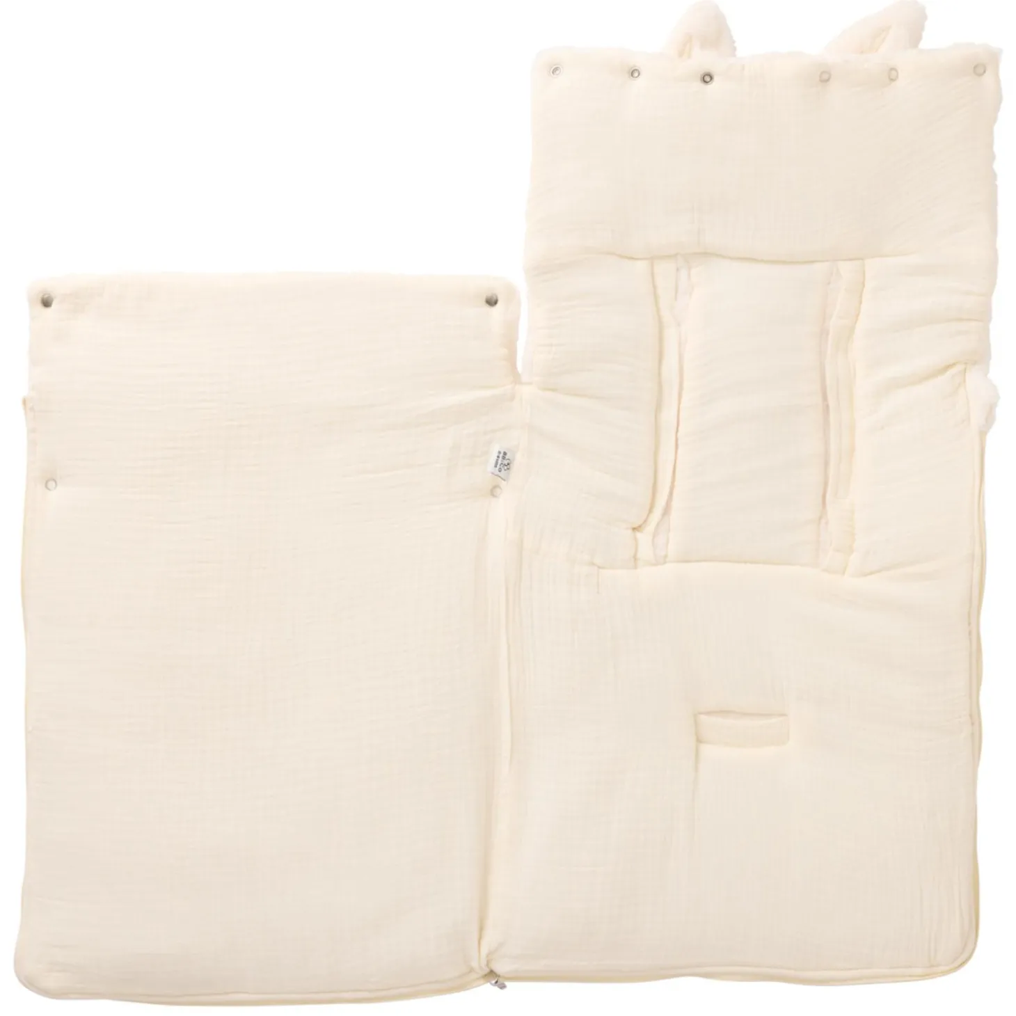 BB&Co Nid d’ange fausse fourrure doublé gaze de coton Écru 0-6 mois