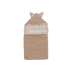 BB&Co                    Nid d’ange sherpa doublé jardin enchanté    Écru/ Vert De Gris/ Ourson            0-6 mois