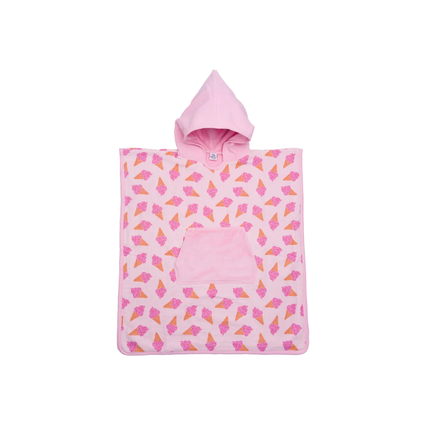 BB&Co Poncho à capuche bambou & gaze glace Blush/ Rose 3-5 ans