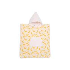 BB&Co                    Poncho de bain à capuche bambou & gaze bananes    Écru/ Jaune            3-5 ans