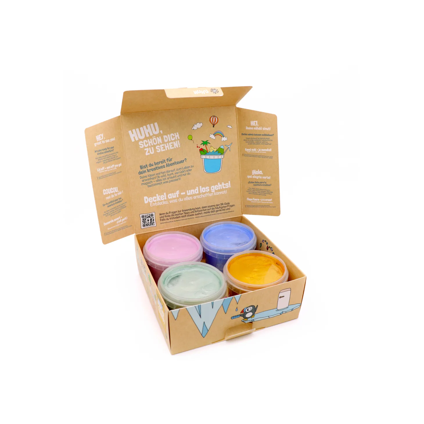 BB&Co 4 pots de peinture doigts Cristal coffret Mika
