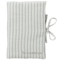 BB&Co                    Protège carnet de santé rayé    Soft Stripes Écru/ Vert De Gris