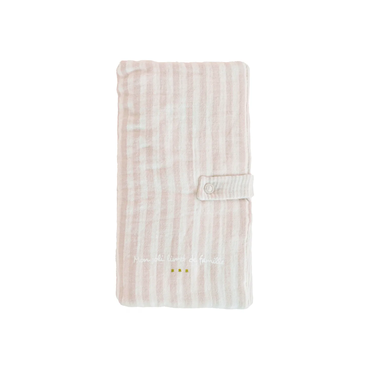 BB&Co Protège livret de famille rayé avec poche photo Vert De Gris