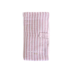 BB&Co Protège livret de famille rayé avec poche photo Vieux Rose