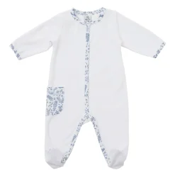 BB&Co                    Pyjama Dors-bien velours Forêt Enchantée    Blanc/ Bleu