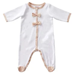 BB&Co Pyjama à nœuds en velours Dors-bien Blooming Day 1 mois