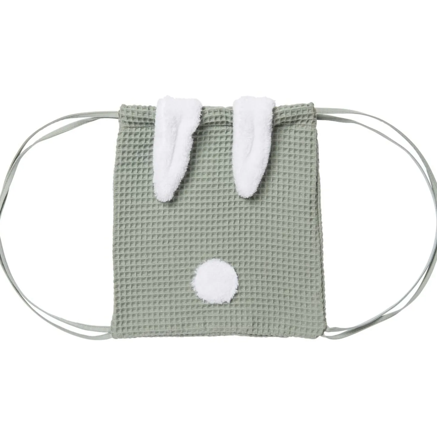 BB&Co Sac à dos lapin en nid d’abeille vert de gris 2-6 ans