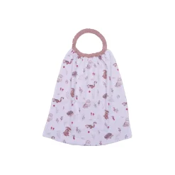 BB&Co                    Serviette élastiquée en gaze clairière    Blanc/ Mocha